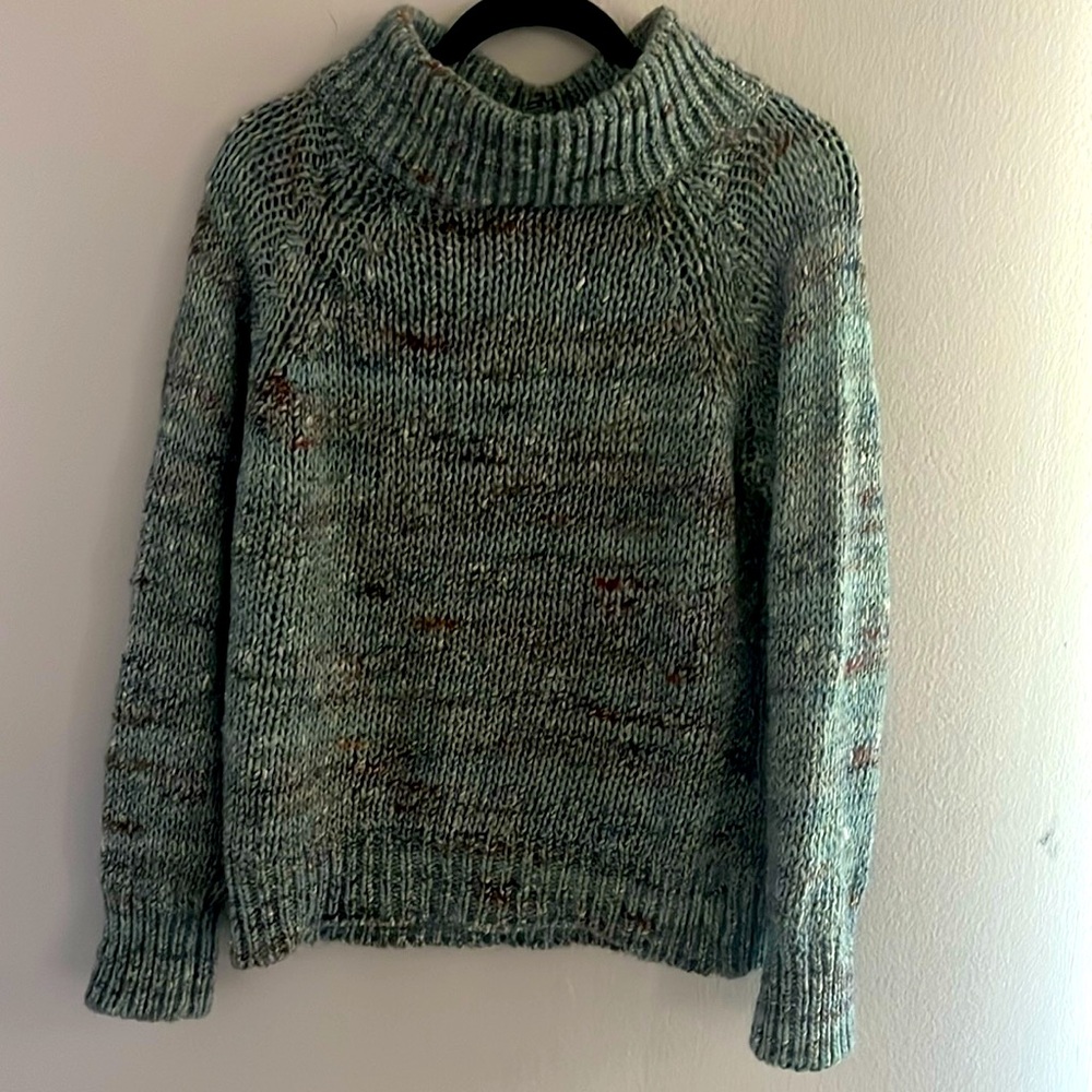 Moth Seafoam Green Marled Cowl Neck Sweater